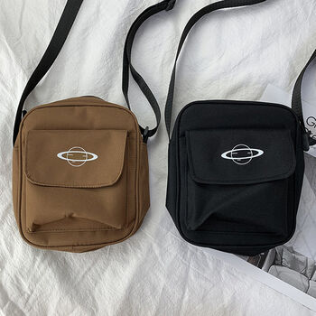 Adjustable Strap Unisex Black Crossbody Bags For Dad, 5 of 8