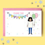 Personalised Girl With Balloons Thank You Cards, thumbnail 1 of 3