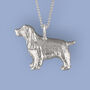 Spaniel Necklace In Sterling Silver, thumbnail 1 of 9
