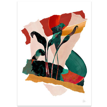 Colourful Abstract Leaf Silhouette Print, 4 of 8