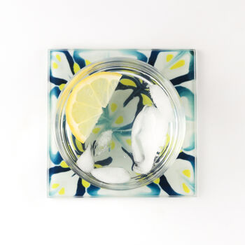 Navy Blue Zingy Yellow Coaster Set, 3 of 12