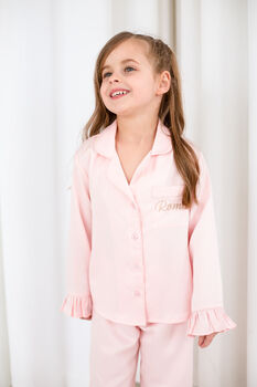 Personalised Embroidered Satin Pj's For Kids And Ladies, 5 of 12