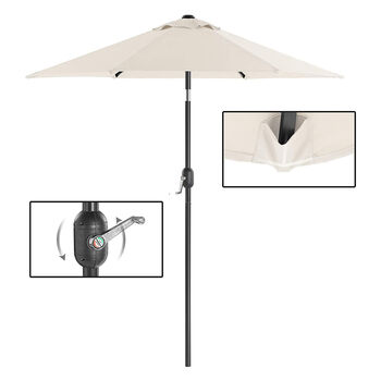 200 Cm Garden Parasol Sunshade Umbrella With Metal Pole, 8 of 9