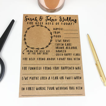 Personalised A5 Rate The Day Wedding Game Activity, 6 of 6
