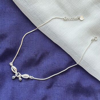 925 Silver Cowrie Shell Indian Payal Anklet, 5 of 5