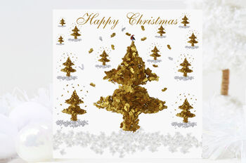 Golden Butterfly Christmas Tree Christmas Stickers, 25, 11 of 11