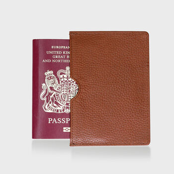 Personalised Pebble Grain Leather Passport Sleeve, 2 of 7