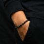 Mens Bracelet Black Onyx Bead Bracelet Chain, thumbnail 1 of 12