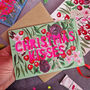 Christmas Kisses Cherry Floral Papercut Christmas Card, thumbnail 3 of 7