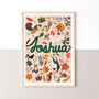 Personalised Woodland Name Print | Storybook Forest Animal Nursery Decor | Baby Keepsake Gift, thumbnail 1 of 10
