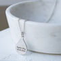 Silver Handprint And Footprint Dewdrop Necklace, thumbnail 4 of 7