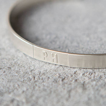 Personalised Sterling Silver Initials Or Date Bangle, 6 of 6