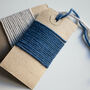 Colour Block Cushion Hand Knit In Grey And Navy, thumbnail 6 of 6