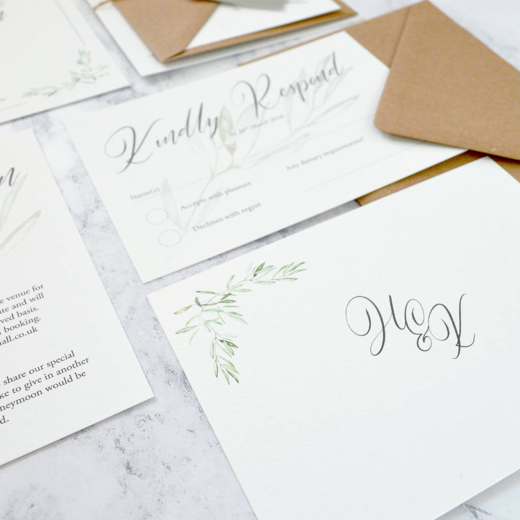 Olive Leaves Wedding Invitation By Amanda Michelle Design & Stationery ...