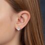 Sterling Silver Crystal Twin Butterfly Earrings, thumbnail 1 of 2