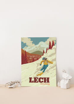 Lech Ski Resort Austria Travel Poster Art Print, 2 of 8