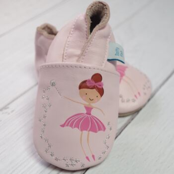 Dotty Fish Fairy Ballerina Soft Leather Baby Shoes With Barefoot Soles, 4 of 8
