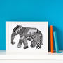 Hand Drawn Elephant Print, thumbnail 2 of 2