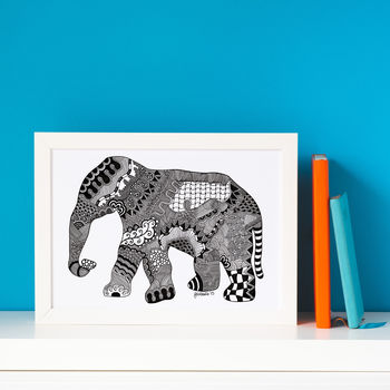 Hand Drawn Elephant Print, 2 of 2