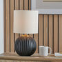 Black Terracotta Textured Ball Table Lamp, thumbnail 1 of 10