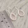 Rose Quartz Teardrop Earrings: Silver Or Gold Dangle Drop, thumbnail 4 of 6