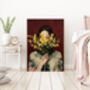 Female Flower Portrait Painting Art Print, thumbnail 4 of 4