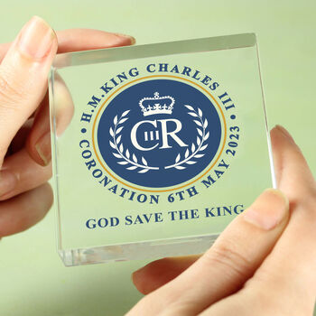 King Charles Coronation Crystal Keepsake Token, 6 of 6