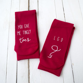 You Give Me Tingly Toes Personalised Socks, 2 of 2