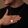 Silver Square Necklace Pendant Engravable, thumbnail 9 of 12