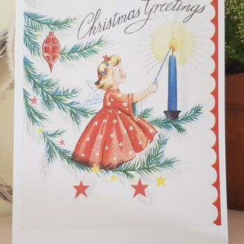 Vintage Style Hand Printed Christmas Card, 8 of 8