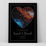 The Night She Said Yes Personalised Star Map Print Engagement Gift, thumbnail 1 of 12