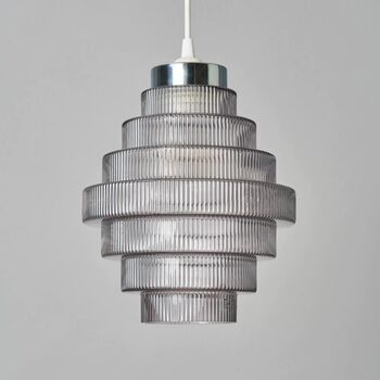 Fluted Ribbed Glass Lampshade, 5 of 6