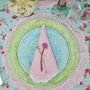 Pair Of Scalloped Embroidered Pink Linen Placemats, thumbnail 1 of 7