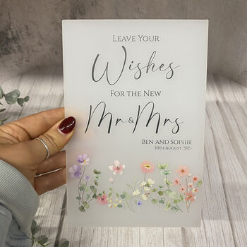 Floral Personalised Leave Your Wishes Sign Opaque, 2 of 6