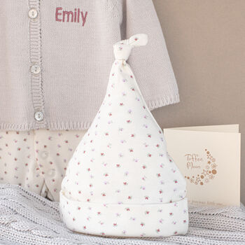 Baby Girl Cardigan, Babygrow And Hat Gift Set, 4 of 9