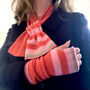 Pure Cashmere Striped Wrist Warmers, thumbnail 4 of 5