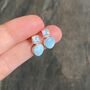 Larimar Blue Topaz Silver Stud Earrings, thumbnail 2 of 10