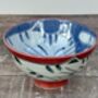 Red, Blue And White Cat Patterned Small Japanese Bowl, 11.5cm, thumbnail 2 of 3