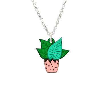 Little House Plant Charm Necklace, 2 of 3