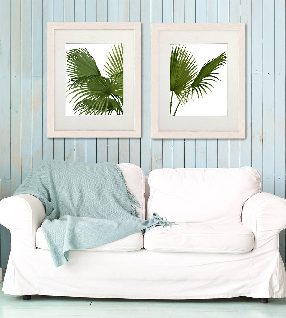 Fan Palm Print, Set Of Two Prints By Fab Funky Home Decor