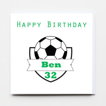 Happy Birthday Football Shield Greeting Card, 3 of 6