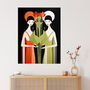 For The Love Of Veggies Vegan Ladies Wall Art Print, thumbnail 1 of 6