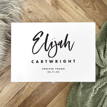 Personalised Modern Any Occasion White Memory Box Three Sizes 22cm | 27cm | 30cm, 5 of 8