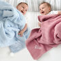 Personalised Twins Cable Knit Pom Pom Blankets, thumbnail 1 of 12