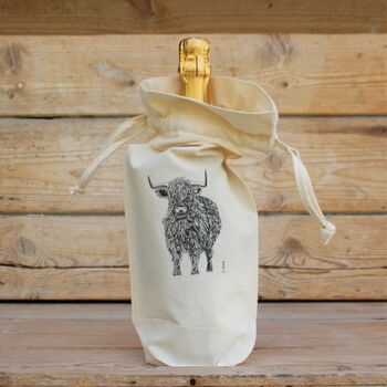 Highland Cow Cotton Bottle Bag, 2 of 2