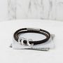Personalised Sterling Silver And Leather Wrap Bracelet, thumbnail 2 of 8