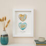 Custom Map 3D Hearts Valentine's Day Gift Wall Art, thumbnail 1 of 2