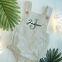 Personalised Embroidered Baby Dungaree Romper, thumbnail 3 of 4