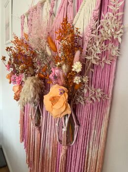 Dip Dye Dried Flower Macrame Wall Hanging, 4 of 8