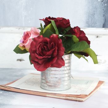 Red Rose Bouquet In Zinc Vase, 9 of 9